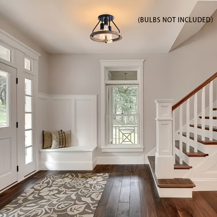 UNICORN Rustic Farmhouse 3-Light Chandelier 32