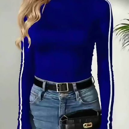 UNICORN Turtleneck Pullover Contrast Color Slim-Fit Casual Coat T-Shirt s m l xl xxl