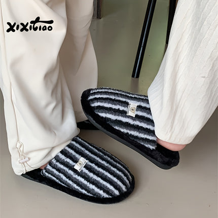 UNICORN Men's Home Slippers, Casual Color-Block Striped 36 38 39.5 41.5 43