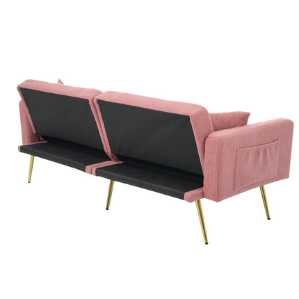 UNICORN Modern minimalist sofa bed size: 175*64*72 cm angle adjustable gold bed legs sofa with cushions side storage pockets