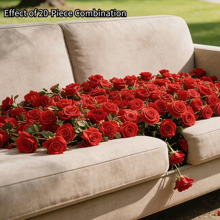 UNICORN 180pcs Red Rose Vine Decoration Set 4 Rolls, Rose Vines for Valentine'S Day