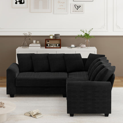 UNICORN Modern L-Shaped Corner Sectional Sofa Black Gray Brown