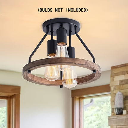 UNICORN Rustic Farmhouse 3-Light Chandelier 32