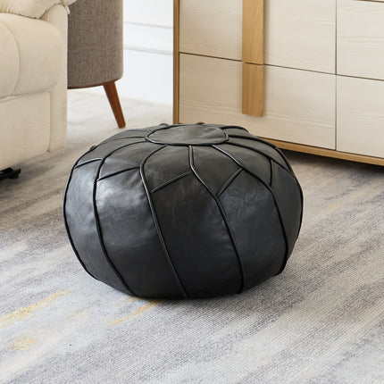 UNICORN Floor Cushion Stool with Old Clothes Storage Cover Faux Leather White Yellow