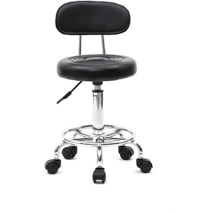UNICORN Office Stool Rolling, 360° Swivel, Height Adjustable, PVC Material Black White