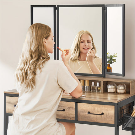 UNICORN Modern Vanity Dressing Table with Padded Stool Black