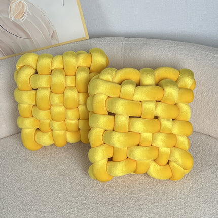 UNICORN 2pcs Set of Golden Velvet Hand-Knotted Square Decorative Pillows different colors