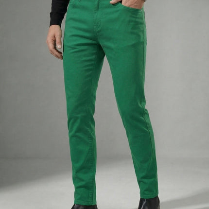 UNICORN Men'S Stretch Green Faux Denim Slim-Fit High-Quality 28 30 32 34 36 38