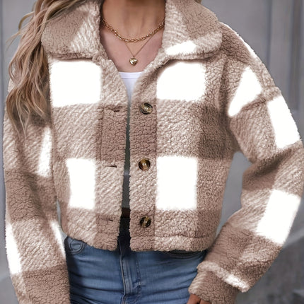 UNICORN Teddy Coat, Casual Button Front Long Sleeve Winter Warm Outerwear xs s m l xl xxl