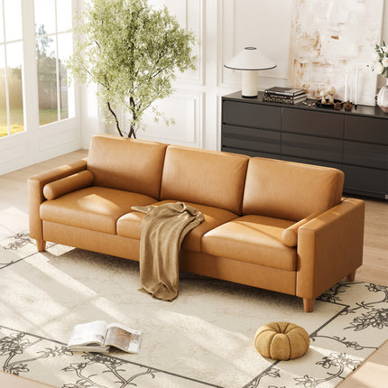 UNICORN Modern 3-Seater Sofa Couch Orange Brown