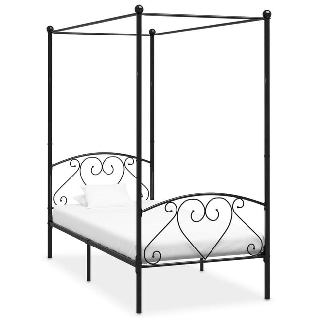 UNICORN Bed frame single bed metal black 90x200
