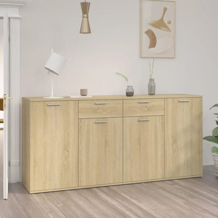UNICORN Dresser wall unit country light brown white baton gray Width 160 cm Depth 36 cm Height 75 cm