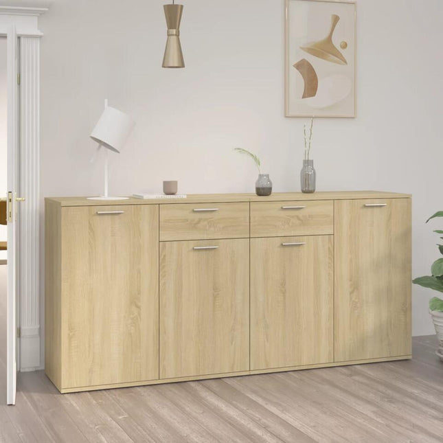 UNICORN Dresser wall unit country light brown white baton gray Width 160 cm Depth 36 cm Height 75 cm