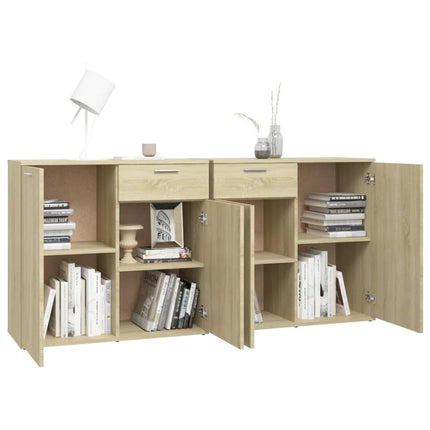 UNICORN Dresser wall unit country light brown white baton gray Width 160 cm Depth 36 cm Height 75 cm