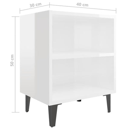 UNICORN Bedside table bedroom furniture black and white Width 40 cm Depth 30 cm Height 50 cm