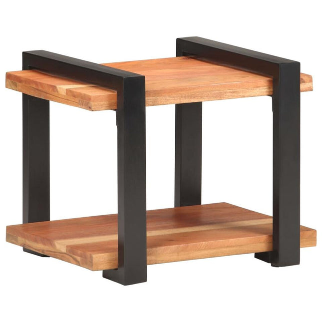 UNICORN Bedside table bedroom furniture solid acacia wood brown black Width 50 cm Depth 40 cm Height 40 cm