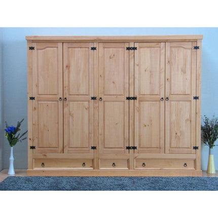 UNICORN Wardrobe Country White Oak Brown Width 244 cm Depth 58 cm Height 196 cm