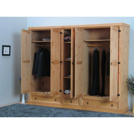 UNICORN Wardrobe Country White Oak Brown Width 244 cm Depth 58 cm Height 196 cm