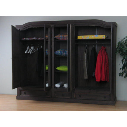 UNICORN Wardrobe country oak dark brown white Width 243 cm Depth 57 cm Height 193 cm