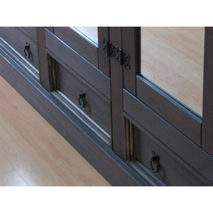 UNICORN Wardrobe country oak dark brown white Width 243 cm Depth 57 cm Height 193 cm