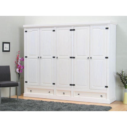 UNICORN Wardrobe Country White Oak Brown Width 244 cm Depth 58 cm Height 196 cm