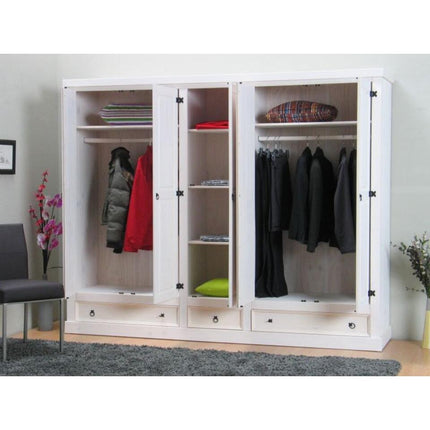 UNICORN Wardrobe Country White Oak Brown Width 244 cm Depth 58 cm Height 196 cm