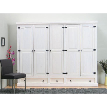 UNICORN Wardrobe Country White Oak Brown Width 244 cm Depth 58 cm Height 196 cm