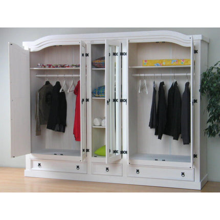UNICORN Wardrobe country oak dark brown white Width 243 cm Depth 57 cm Height 193 cm