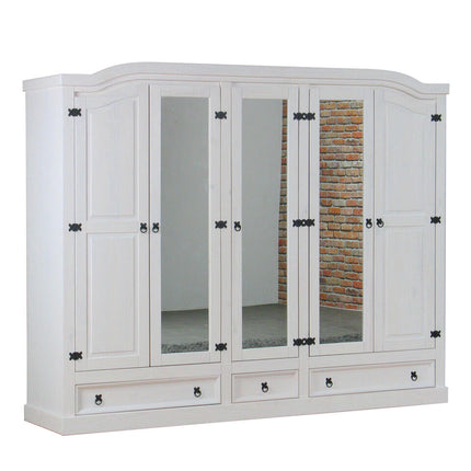 UNICORN Wardrobe country oak dark brown white Width 243 cm Depth 57 cm Height 193 cm