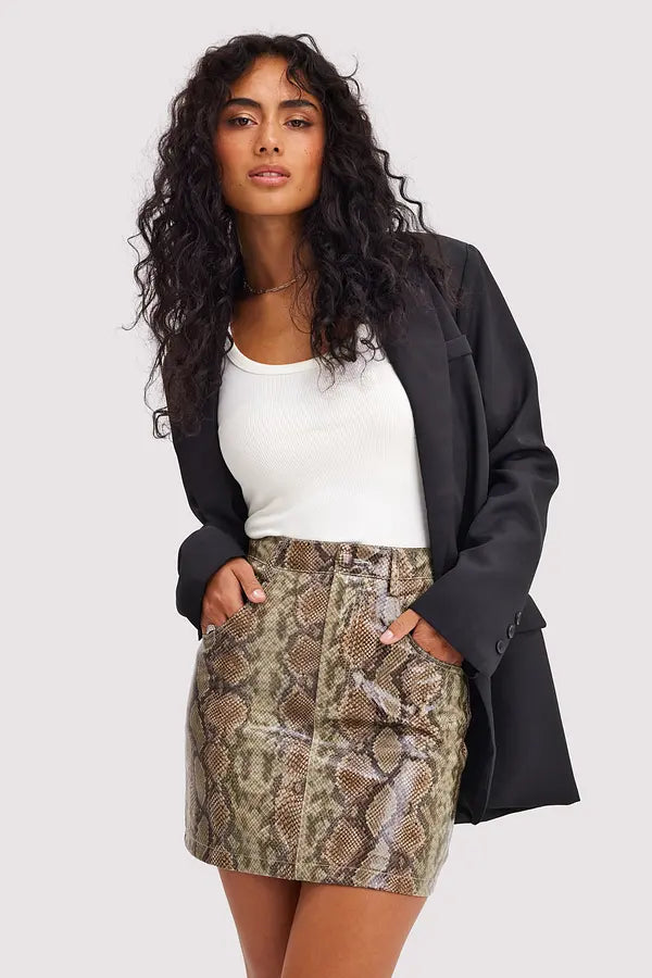 UNICORN Women's skirt brown snake print xs s m l