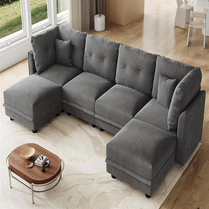 UNICORN Large Modular Sectional Sofa with Storage Seats Grey Green Beige