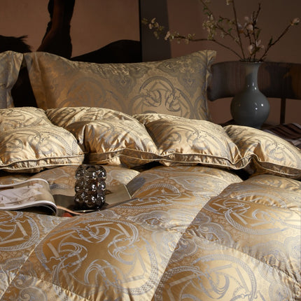 UNICORN 1pc 120S High-Density Anti-Feather Jacquard Quilt Golden Pink Bronze Red