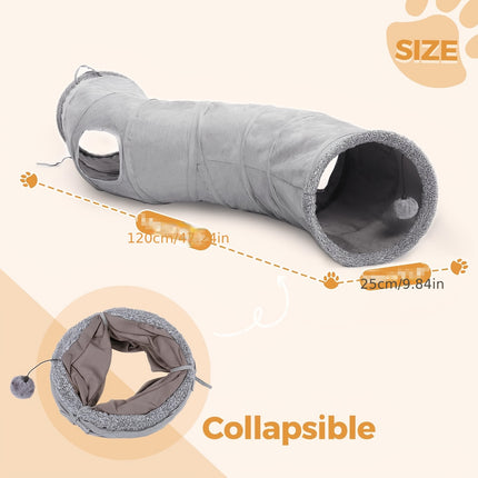 UNICORN Tree Interactive Cat Tunnel Foldable Indoor Play Toy with Ball for Kittens