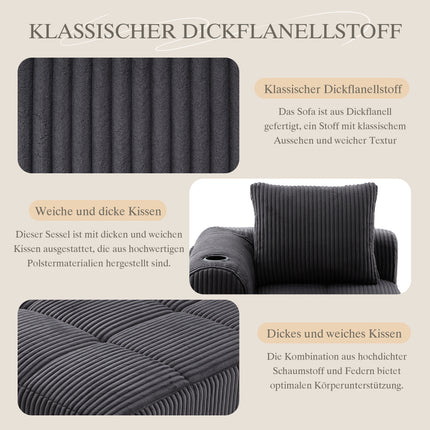 UNICORN Comfortable Recliner Sofa 158*93*61 Cm Beige Khaki Black Grey