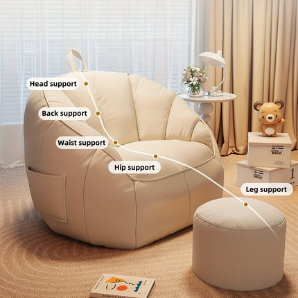 UNICORN 3pcs Set (1 Sofa, 1 Footrest, 1 Cushion) Black Orange Gray 65-75 cm