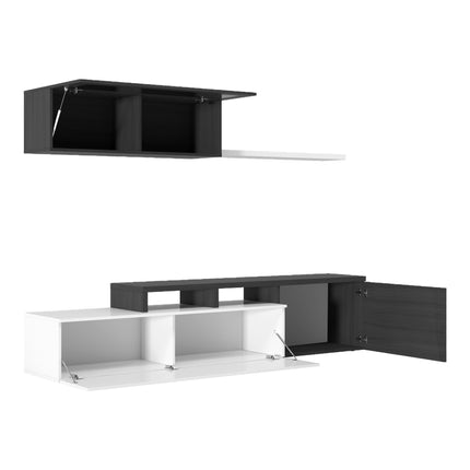UNICORN Wall Unit TV Stand Living Room Furniture 200x41x44 cm Brown White Black