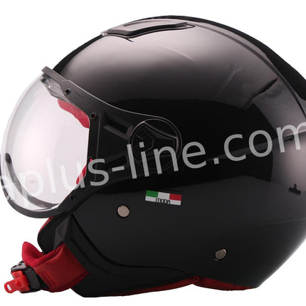 Scooter bromfiets zomerhelm jet helm vito moda notte roof boxer maten xs s m l xl xxl | Scooterhelm
