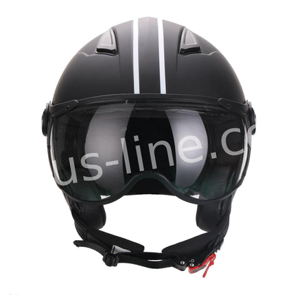 Scooter bromfiets zomerhelm jet helm vito moda notte roof boxer maten xs s m l xl xxl | Scooterhelm