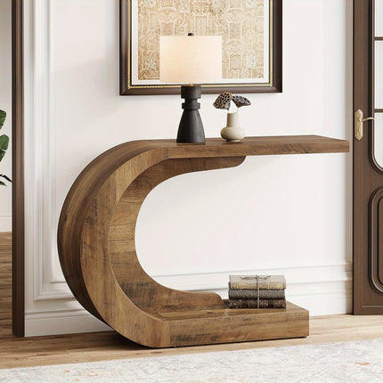 UNICORN 109.98cm Mid-Century Modern C-Shaped Console Table