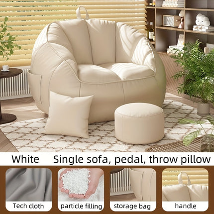 UNICORN 3pcs Set (1 Sofa, 1 Footrest, 1 Cushion) Black Orange Gray 65-75 cm