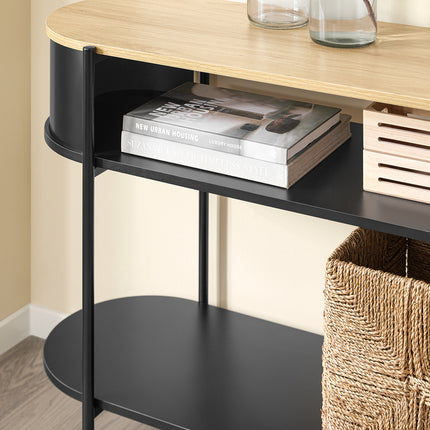UNICORN Input Console with Storage Wardrobe Black Furniture L110Cm X B39Cm X H76Cm