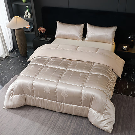UNICORN 1pc of Duvet European Style Satin High-Precision Jacquard Fabric Light Gold