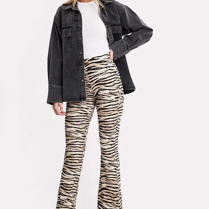UNICORN Women's trousers brown zebra print xxs xs s m l