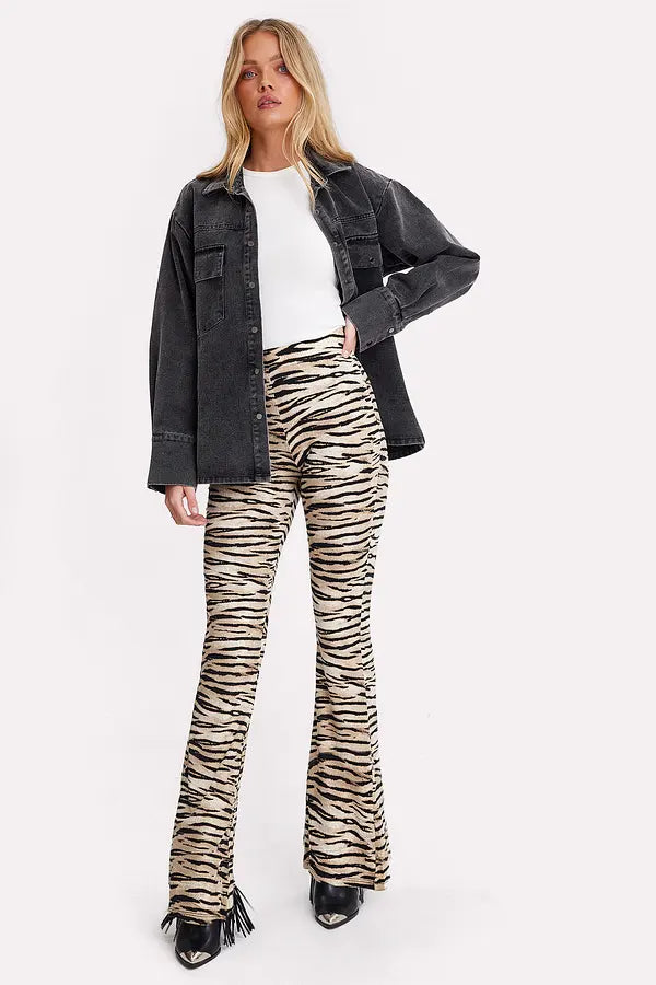 UNICORN Women's trousers brown zebra print xxs xs s m l