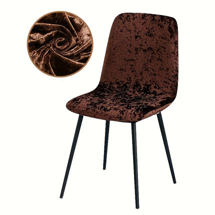 UNICORN Set of 6 Velvet Chair Covers with Elastic for Short Back Chairs different colors