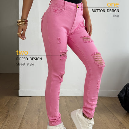 UNICORN Women Elegant Casual Versatile Slim-Fit Candy-Colored Pencil Jeans s m l xl xxl