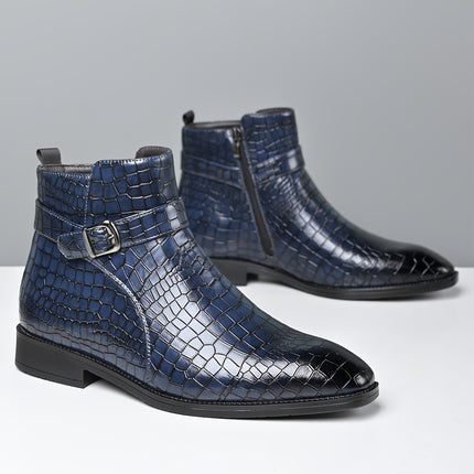 UNICORN Men's New Autumn/Winter  Ankle Boots High-Top Textured Upper Business Casual