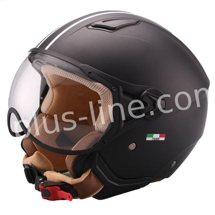 Scooter bromfiets zomerhelm jet helm vito moda notte roof boxer maten xs s m l xl xxl | Scooterhelm