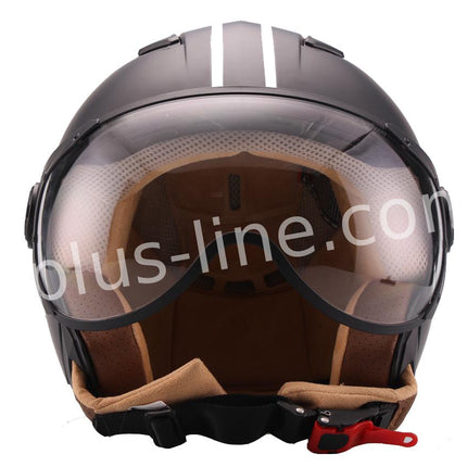 Scooter bromfiets zomerhelm jet helm vito moda notte roof boxer maten xs s m l xl xxl | Scooterhelm