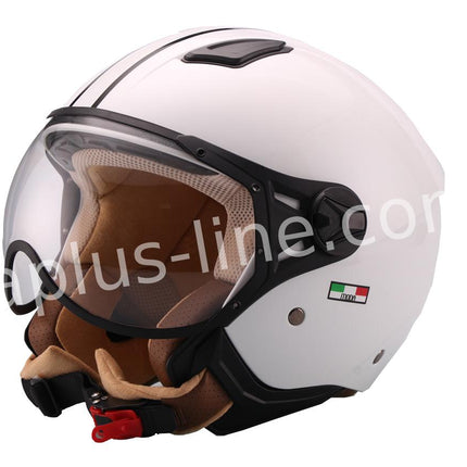 Scooter bromfiets zomerhelm jet helm vito moda notte roof boxer maten xs s m l xl xxl | Scooterhelm